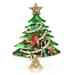 Wuli&baby Christmas Tree Brooches For Women Men 2-color Enamel Gifts On Tree Plants Party Office Brooch Pin Gifts
