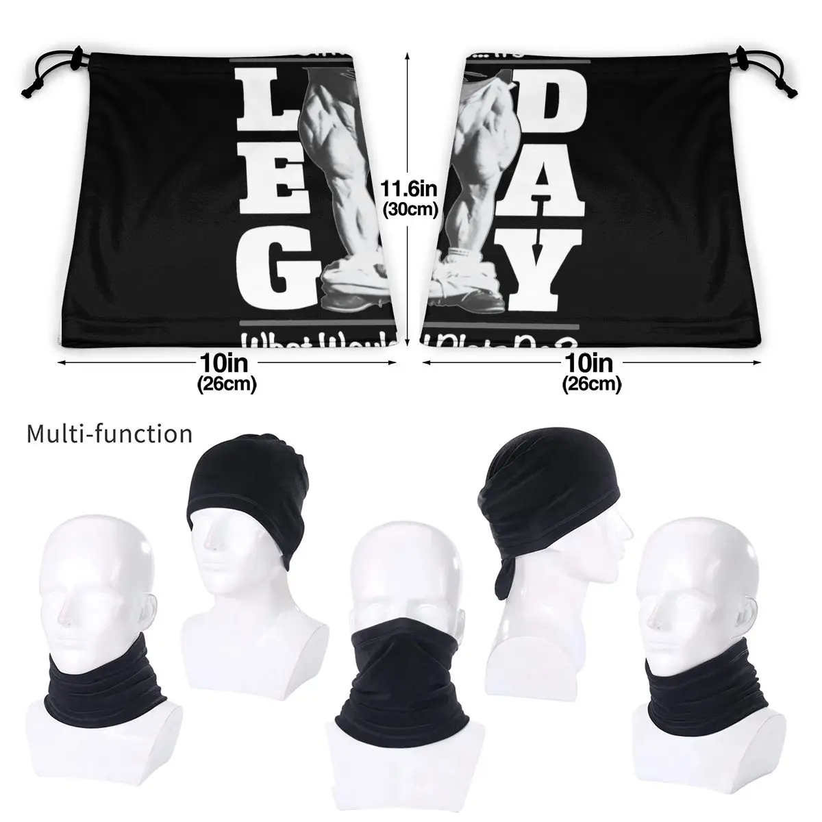 Leg Day Platz Golden Age Bodybuilding Gym Fitness Motivation Microfiber Neck Gaiter Bandana Scarf Hunting