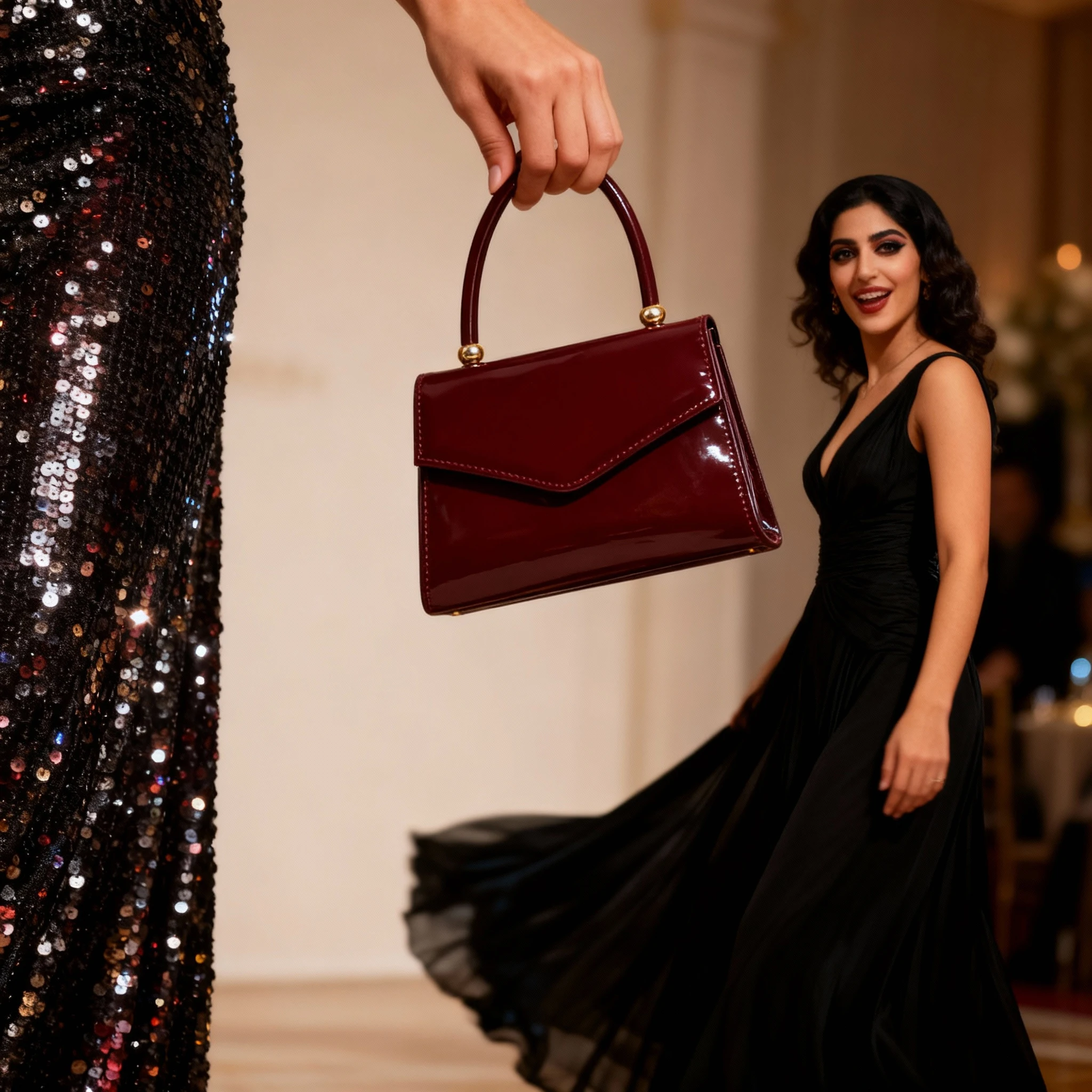 

French vintage dress evening party bag - high-end wedding party bag for brides - versatile cross-body chain bag