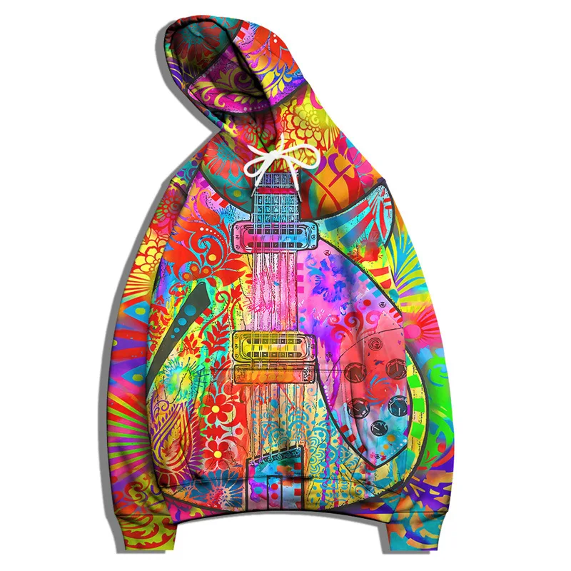 Colorful Pattern Instrument Violin 3D Print Mens Hooded Sweatshirt Unisex Tracksuit Hoodies Outdoor Fashion Pullover Size S-6XL