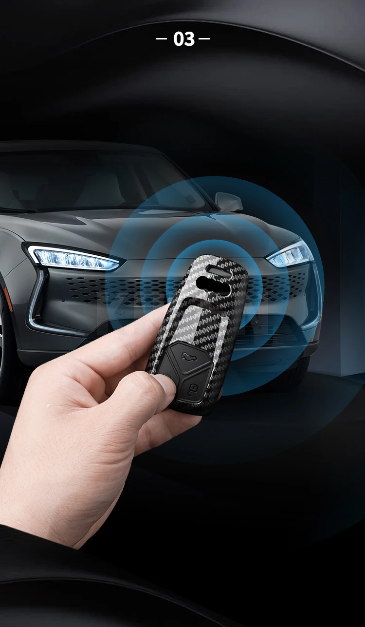 ABS Carbon Faser Auto Schlüssel Fall Abdeckung Für Audi A4 B9 A5 A6 8S 8W Q5 Q7 4M S4 S5 S7 TT TTS TFSI RS Schutz Shell Fob Zubehör – Detail 5