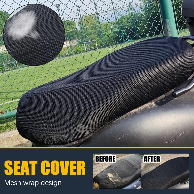 

Motorcycle Seat Cover Honeycomb Mesh Sunscreen Non-slip Cushion Cover Seat Protect Cushion Waterproof Dustproof Rainproof