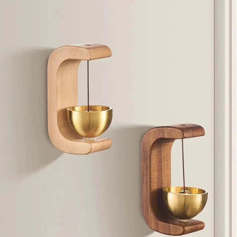 New Hanging Decorations Magnetic Wooden Wind Chimes Wireless Doorbell Entrance Door Bell Decorative Wind Bell for Home Opening