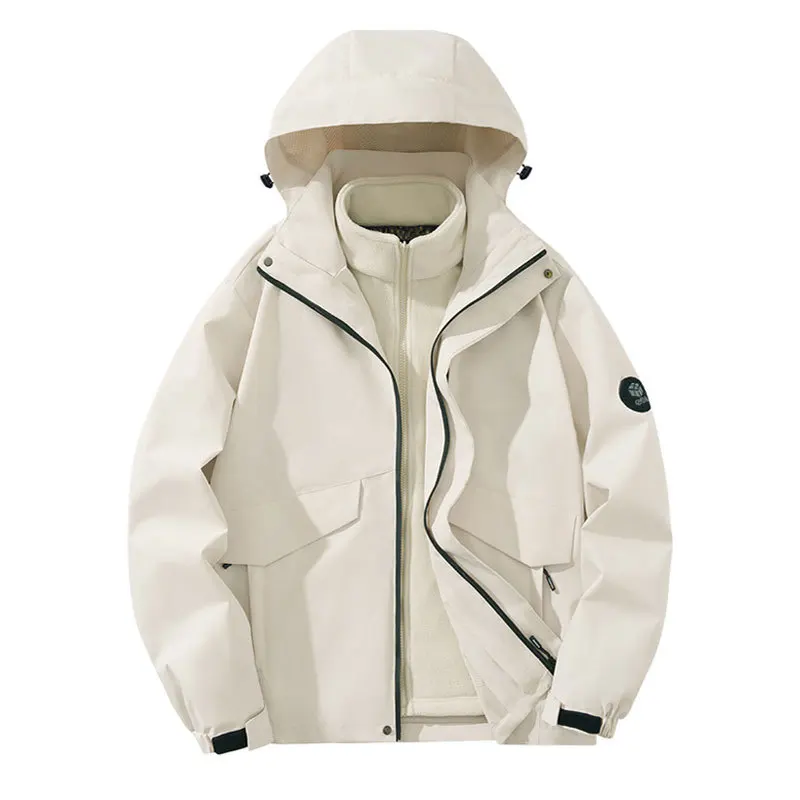 Autumn and Winter Mens Jacket Male and Female Windproof Three in One Outdoors Mountaineering Suit Keep Warm Two-piece Set