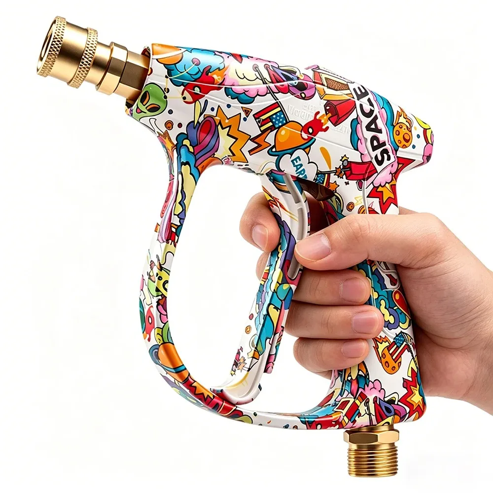 Lightweight Painted Pressure Washer Gun, Complete Nozzle Combo, High Pressure Cleaning Tool for Cars & Outdoor Cleaning