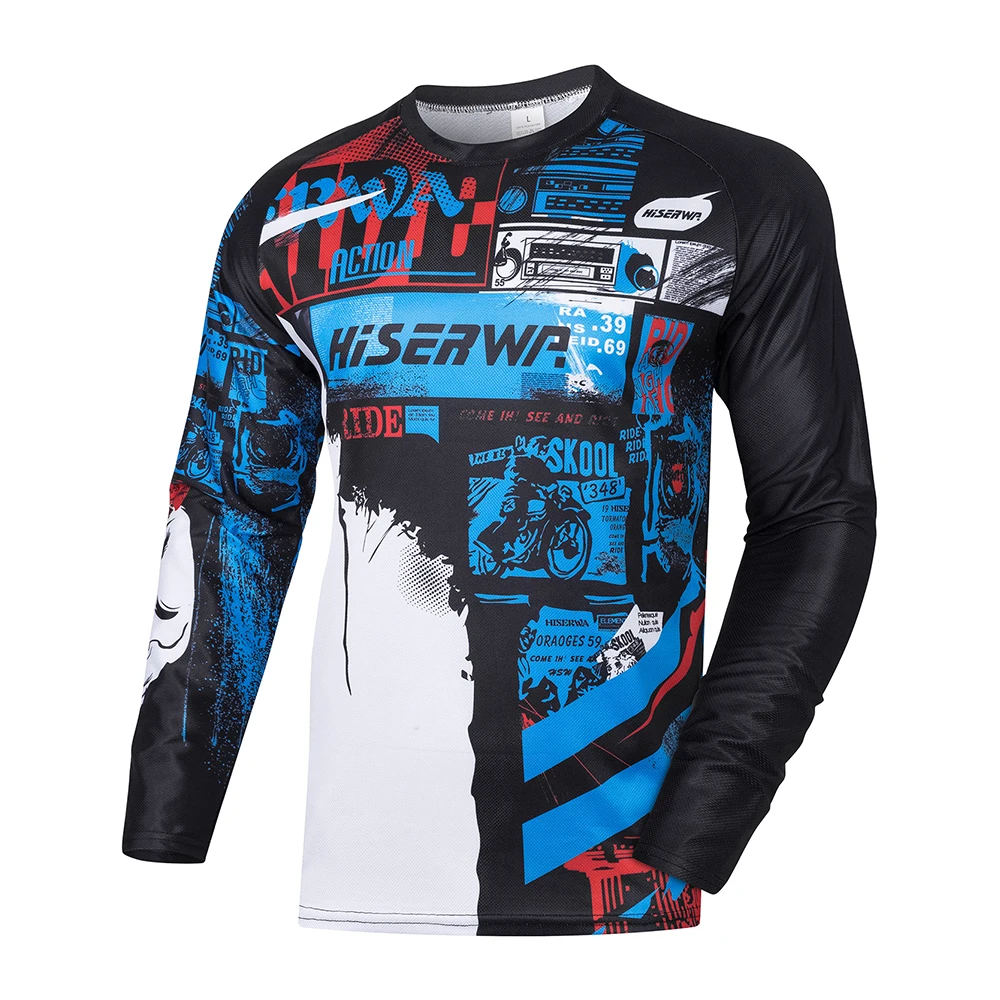 

HISERWA Racing Downhill Jersey Mountain Bike Clothes Men MTB Jersey Motocross Hombre Motorcycle Cycling Crossmax Shirt Camiseta