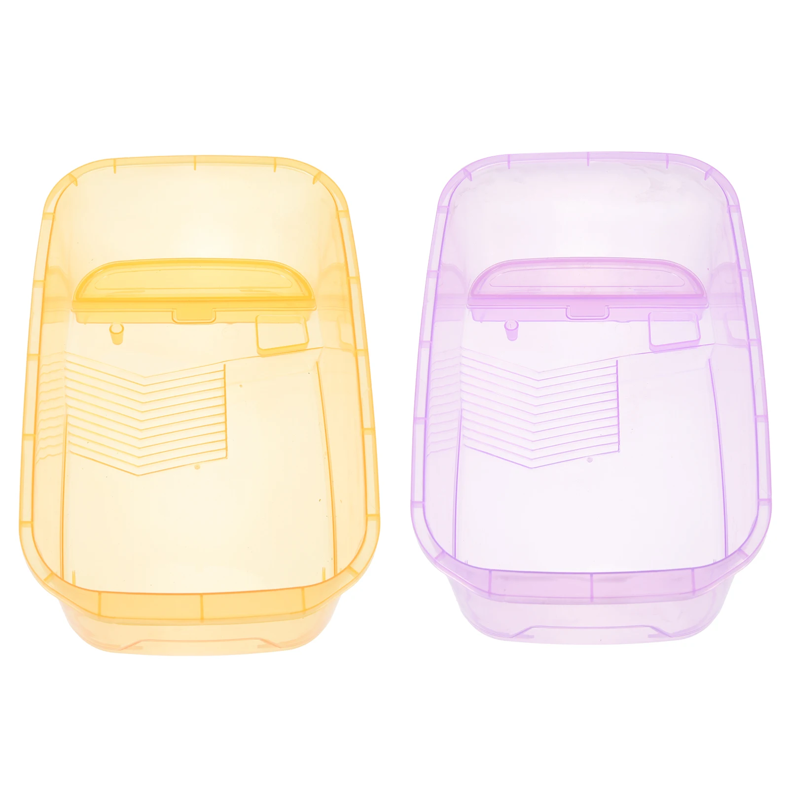 

2 Pcs Turtle Feeding Box Basking Platform Raising Tank Portable Plastic Habitat Terrarium Aquarium Breeding Container Pet