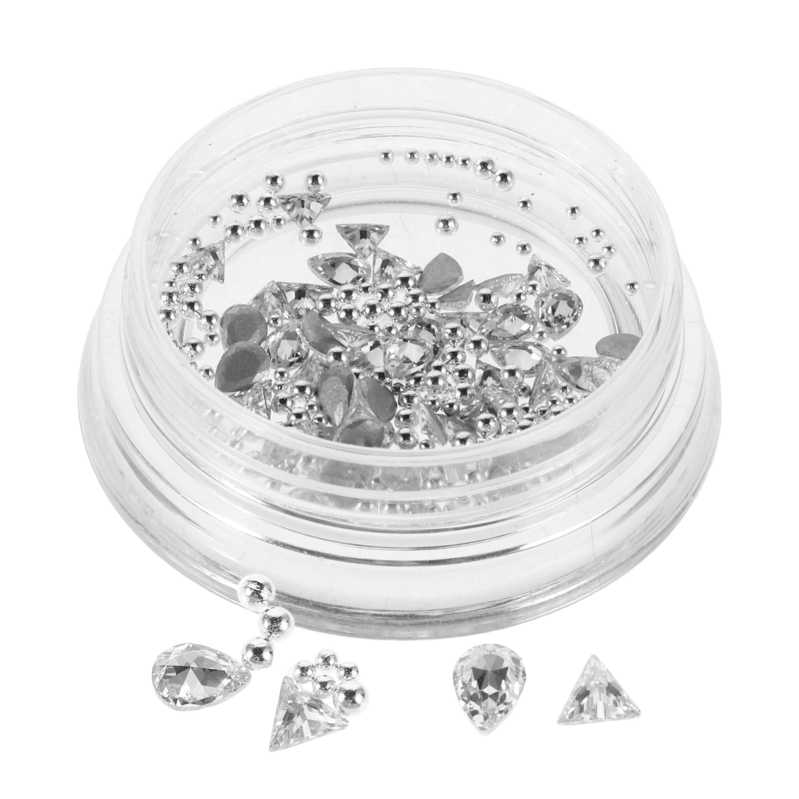 

Butterfly Zircon Nail Charms Resin Material Gems Rhinestones Craft Decoration Versatile Styles Portable Box