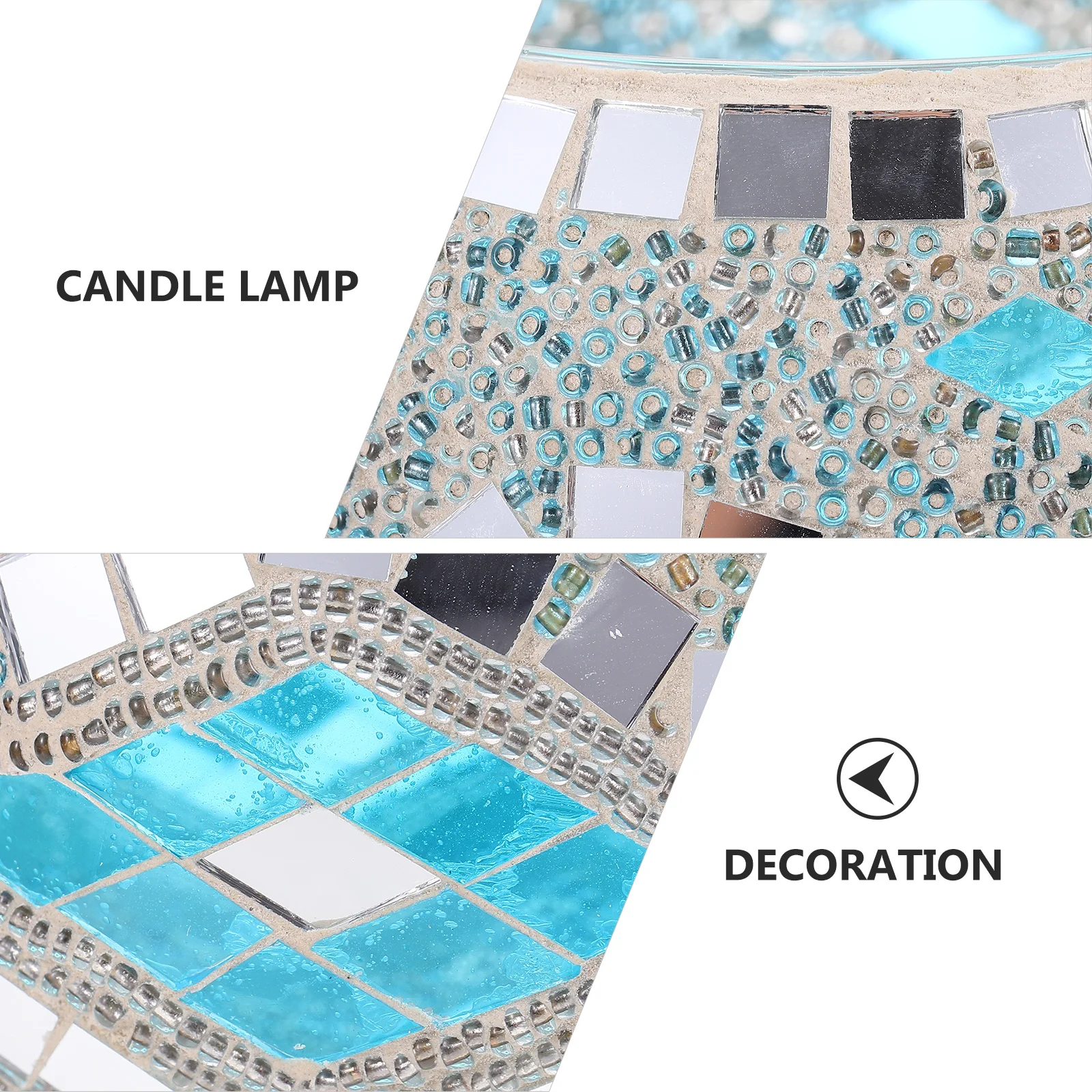 

Colored Glass Holder Nordic Mosaic Design Decorative Hollow Candlestick for Bedroom Living Room Office Home Decor