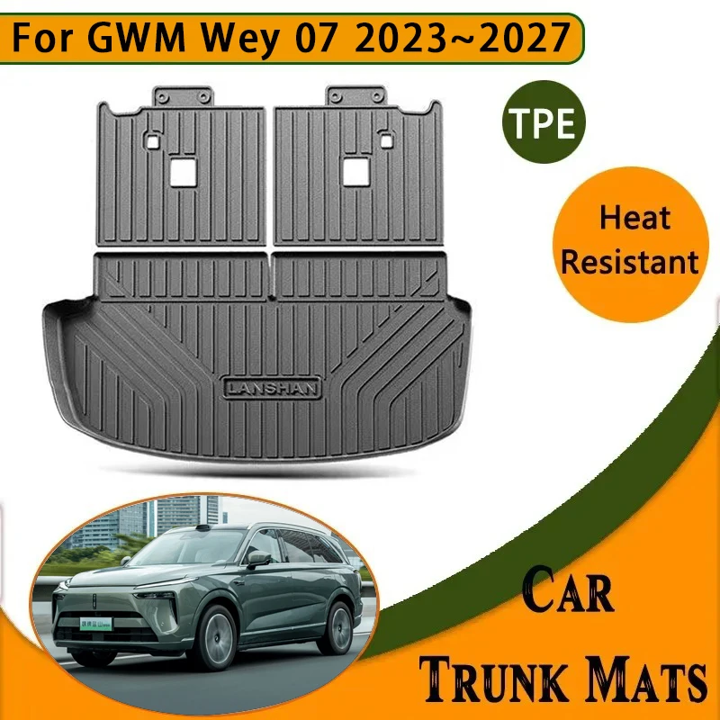 Car Trunk Mats For GWM Wey 07 Lanshan 2023 2024 2025 2026 2027 Waterproof Carpet Storage Pads Cargo Liner Cover Auto Accessories