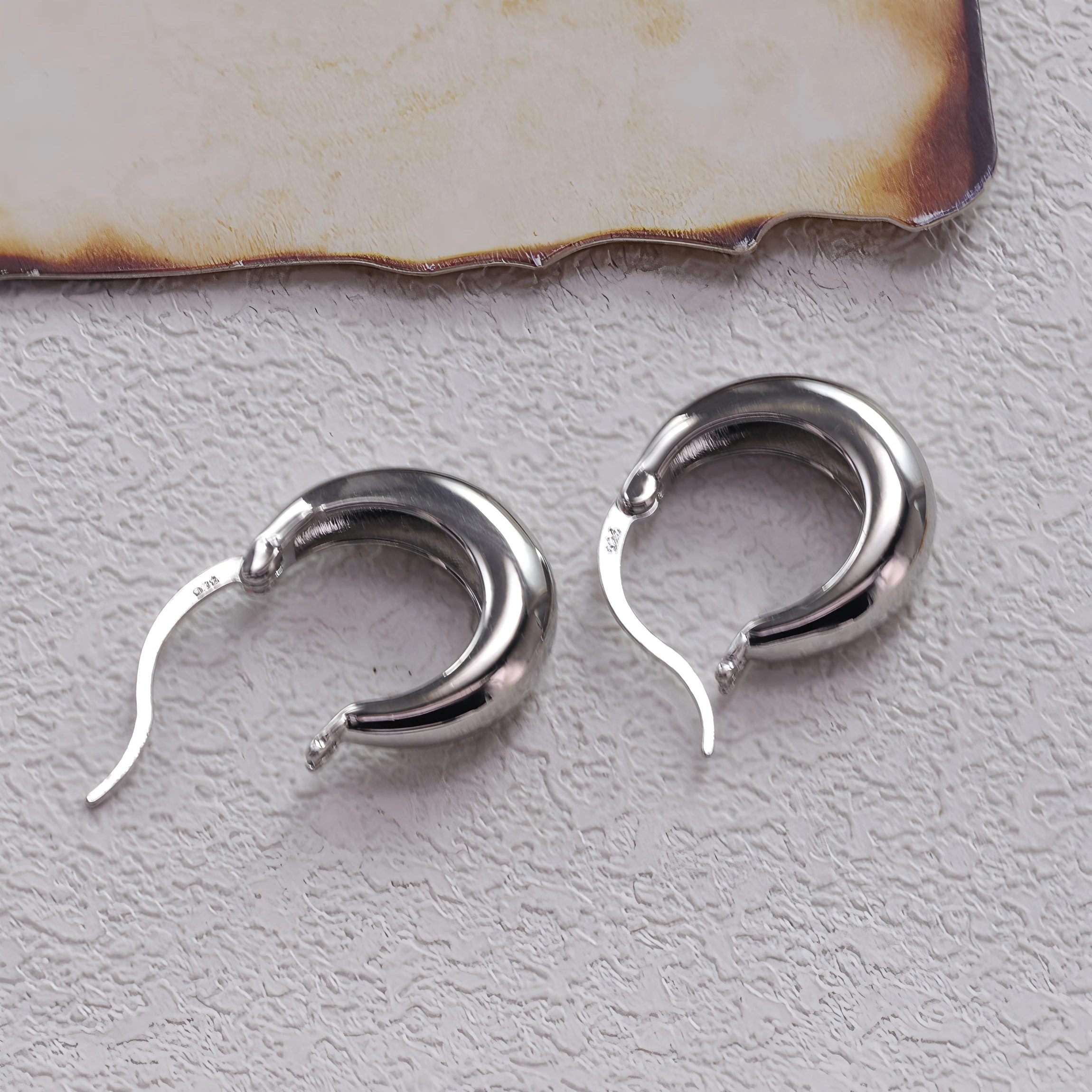 925 Sterling Silver Chunky Hoop Earrings for Women Circle Punk Ear Office Jewelry Party Birthday Gifts Dropshipping Wholesale view 4
