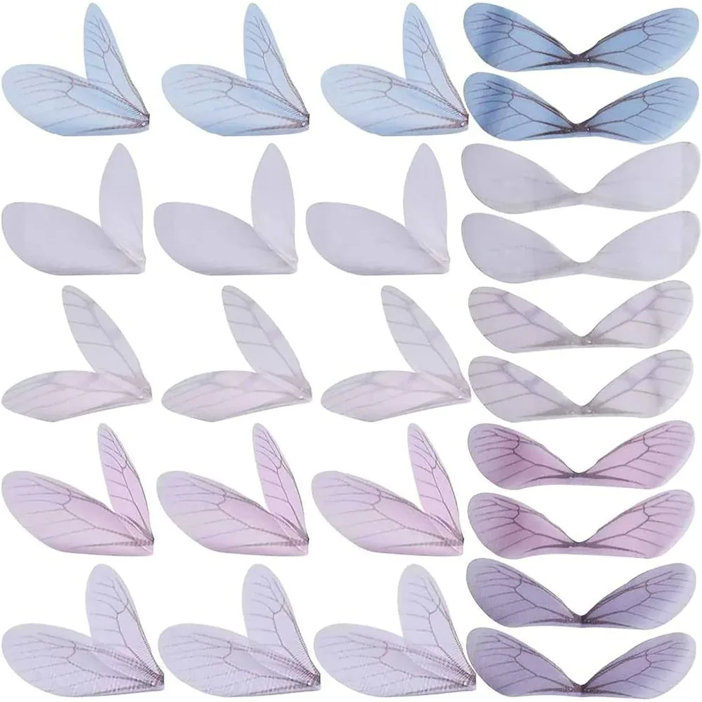 

100Pcs 5 Colors Dragonfly Wing Charms DIY Wings Charms Pendants with Hole for Flying Keys Earrings Pendant Colorful Butterfly