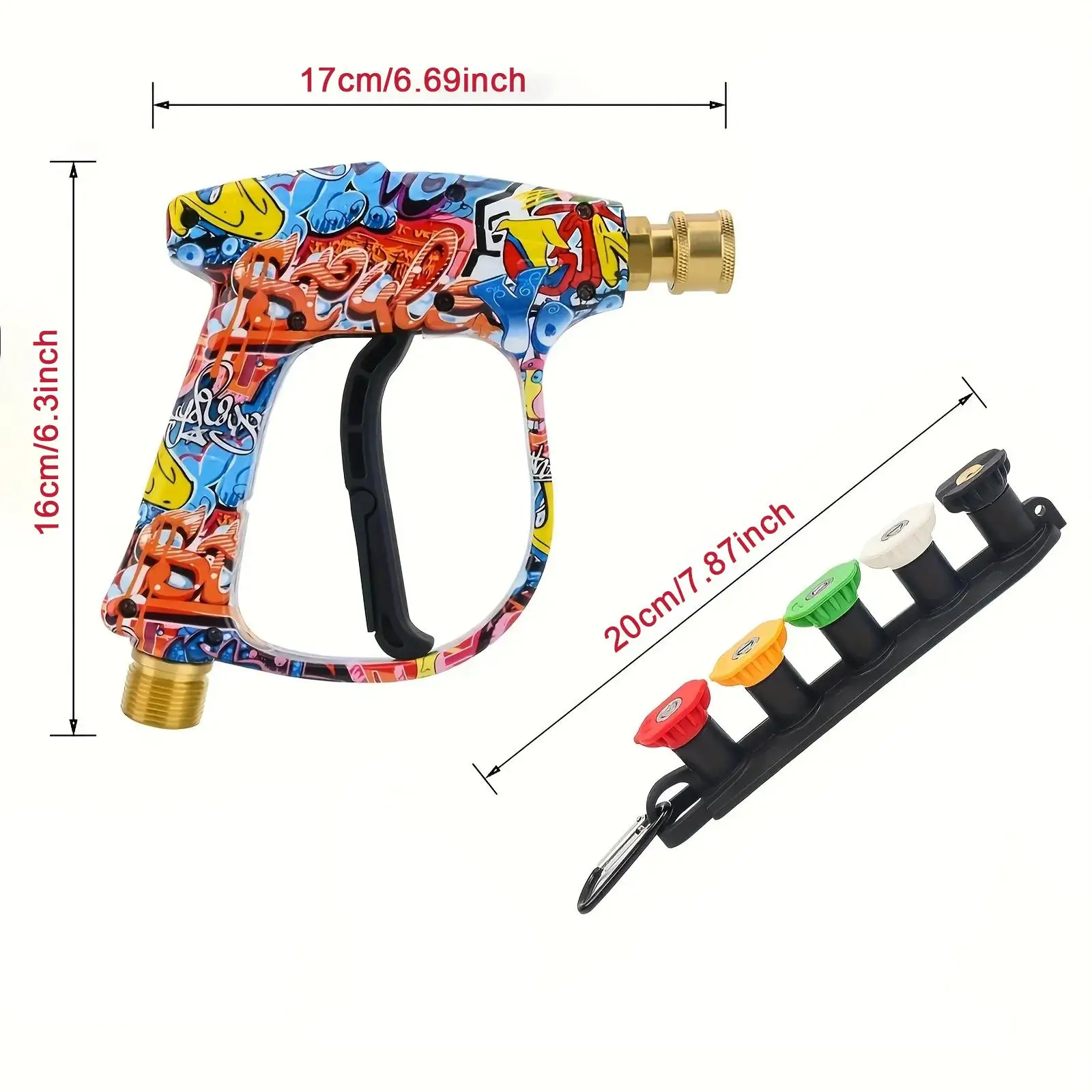4350PSI High Pressure Water Gun with Graffiti Design, 1L Foam Cannon & 1/4