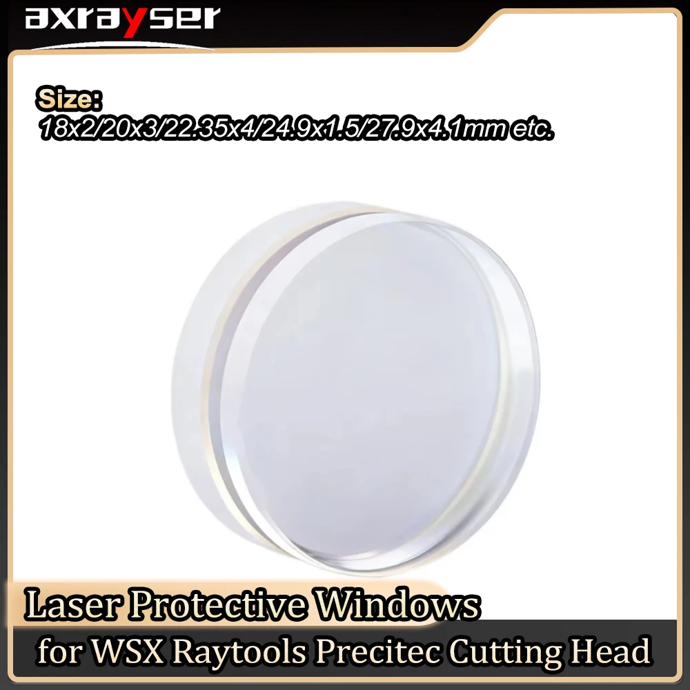 

18x2 24.9x1.5 27.9x4.1 Laser Protective Windows Laser Cutting Protection Lens for WSX Raytools Precitec Laser Cutting Head