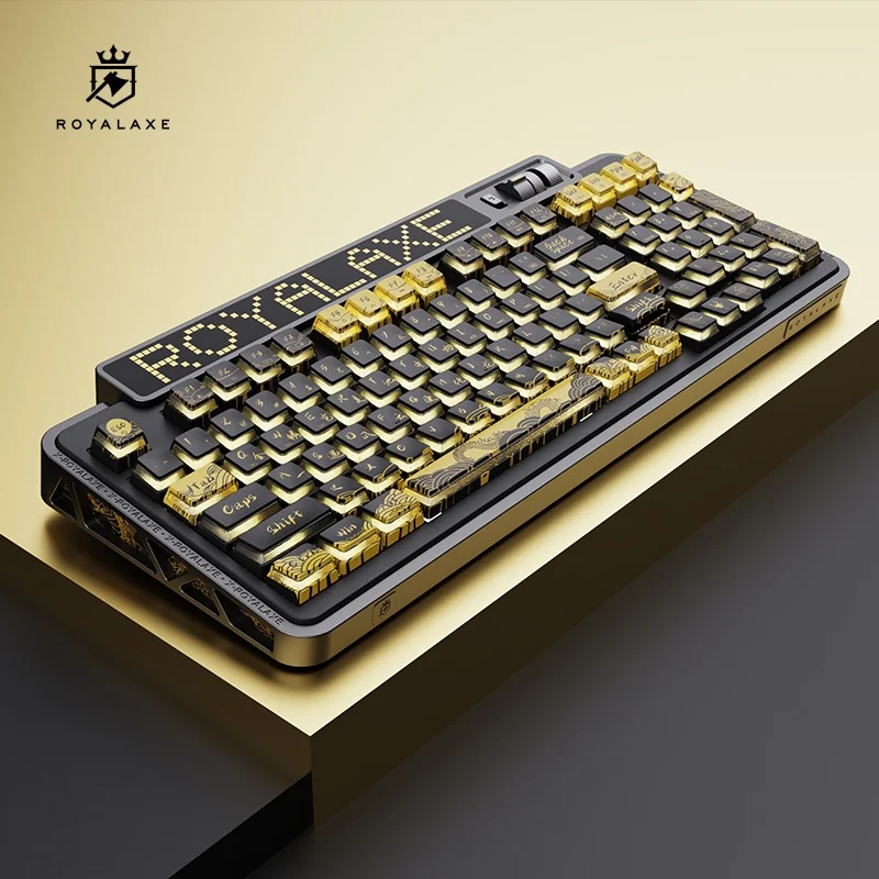 ROYAL AXE XL98 Mechanical Keyboard Tri-mode Gasket Structure RGB Hot Swap LED Screen Customized Gaming Keyboard PC Accessories