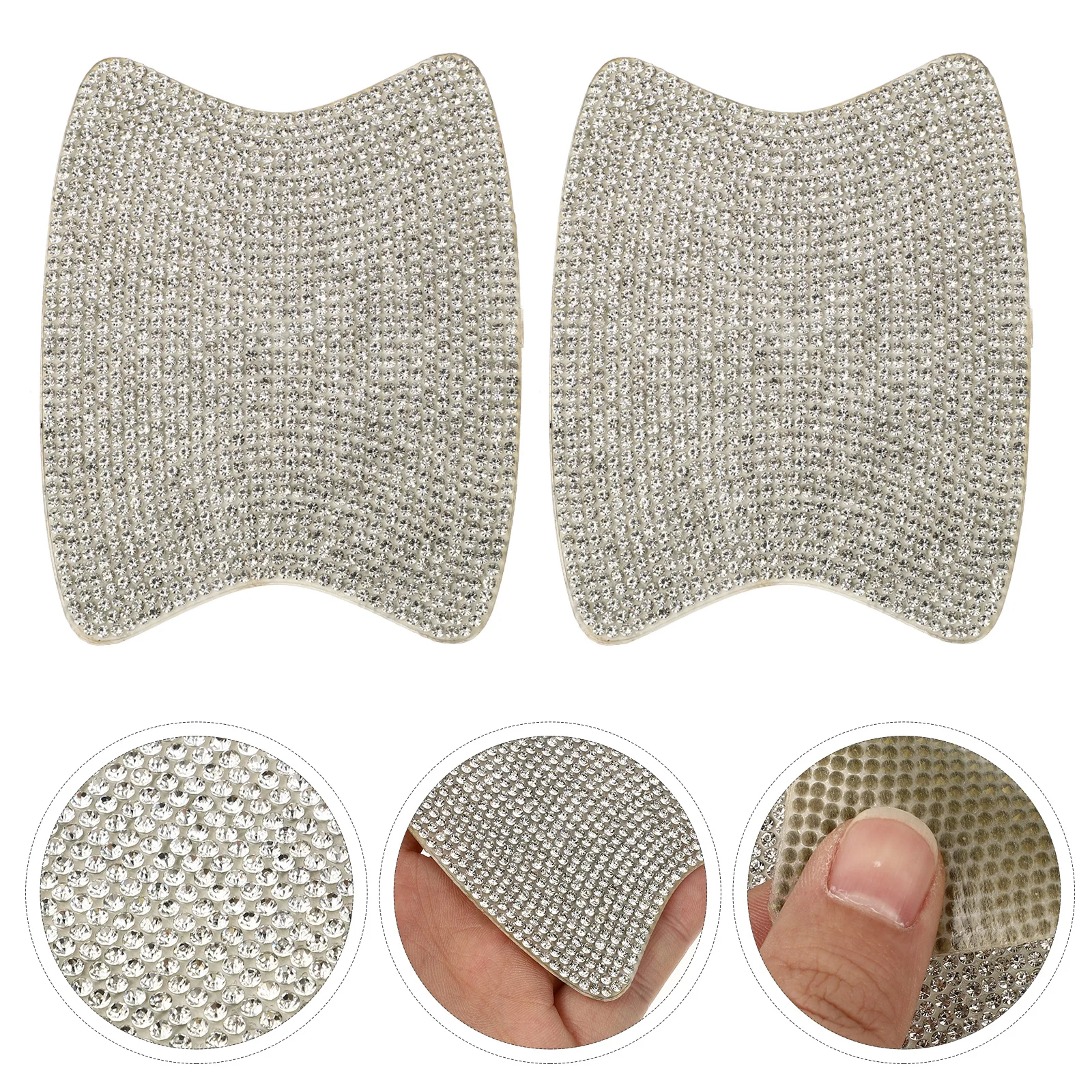 

2pcs Door Handle Cup Stickers Rhinestone Crystal Decal For Women Bling Car Accessories Scratch Protector Reflective Safety Night