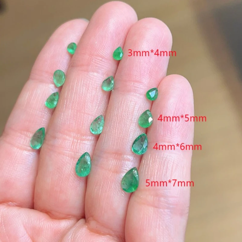 Natural Emerald Loose Gemstones with Certificate 3mm*4mm To 5mm*7mm Genuine Emerald for Jewelry DIY
