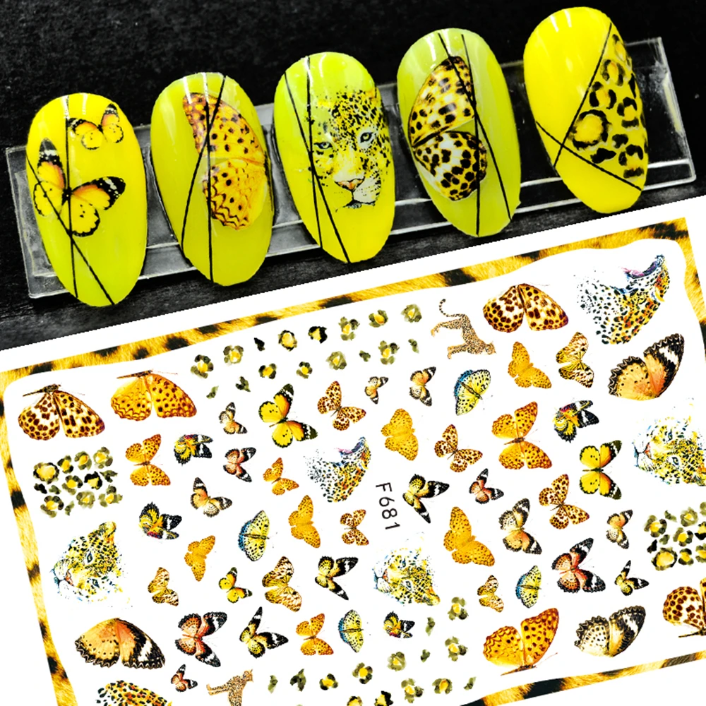 

F-681 F-580 F-624 Color butterfly 3D Back glue Nail decal Nail sticker Nail decoration Nail art Nail tool Nail ornament