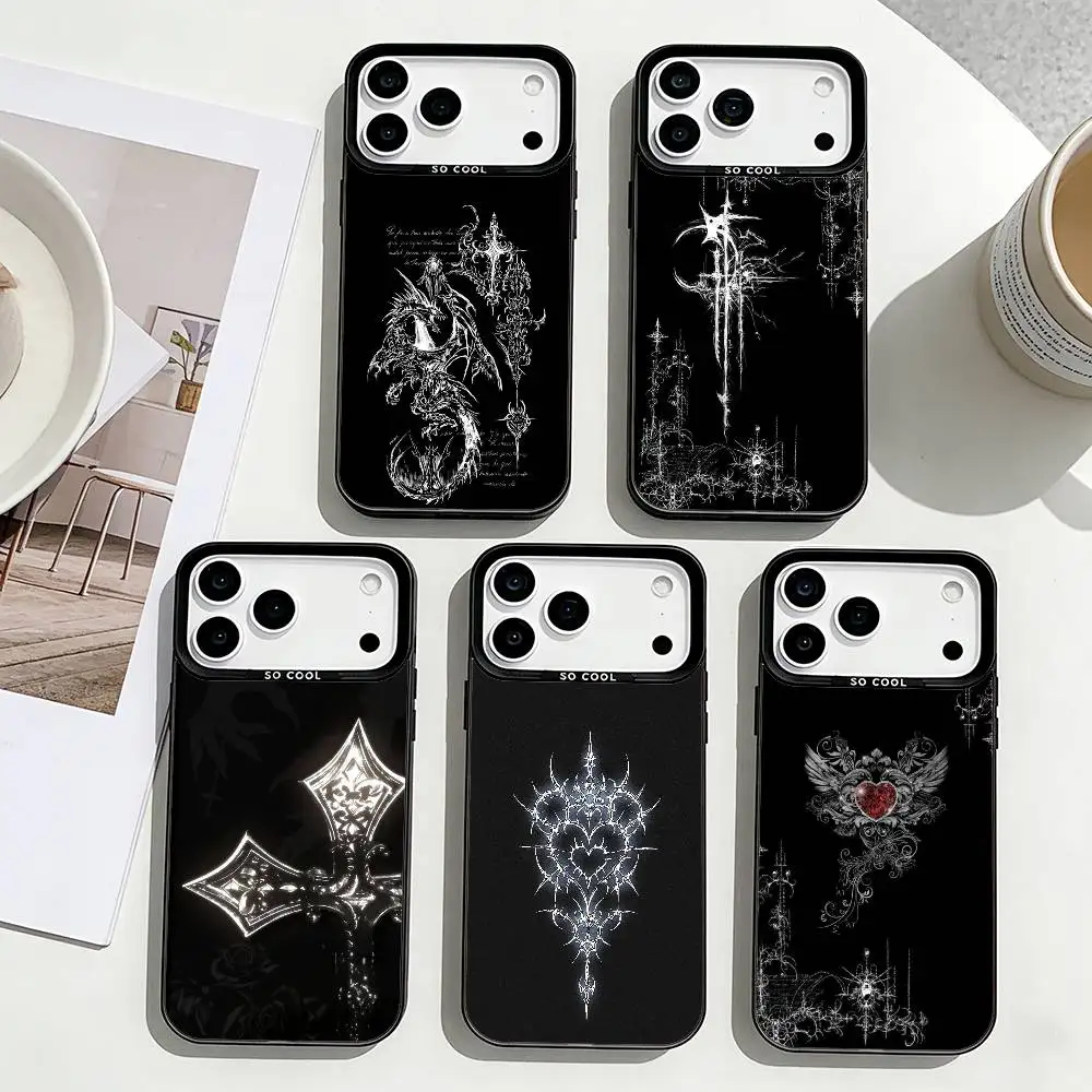 

Cyber Sigil Phone Case For iPhone17,16,15,14,13,12,Pro Max Black Colorful Phone case