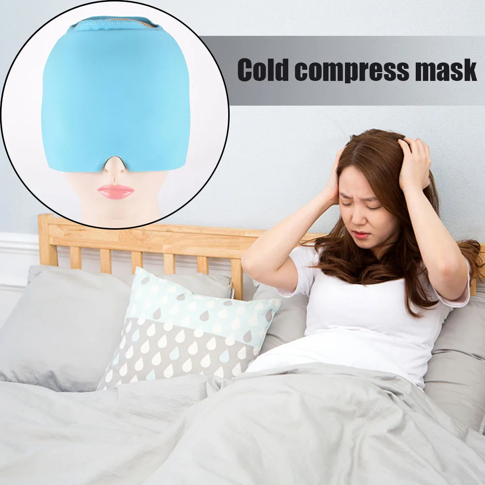 

Wearable Cold Compress Headgear Headache Relief Fabric Cold Therapy Hat Migraine Treatment Stretchable for Men Women