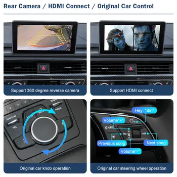 適用於Audi A4 B9 A5 Q5 Q7 2016-2019 的 Road Top 無線 CarPlay,具備 Android Auto 介面、AirPlay、Mirror Link 和 CarPlay 功能 10 最佳銷售 蘋果 CarPlay 奧迪 A4 B9 - №5