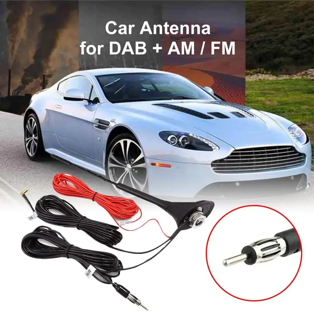 12V Car Radio DAB & AM/FM Antennas Aerial Roof Mount Antenna Signal Amplifier SMB Vehicle Exterior Electronics Accessories