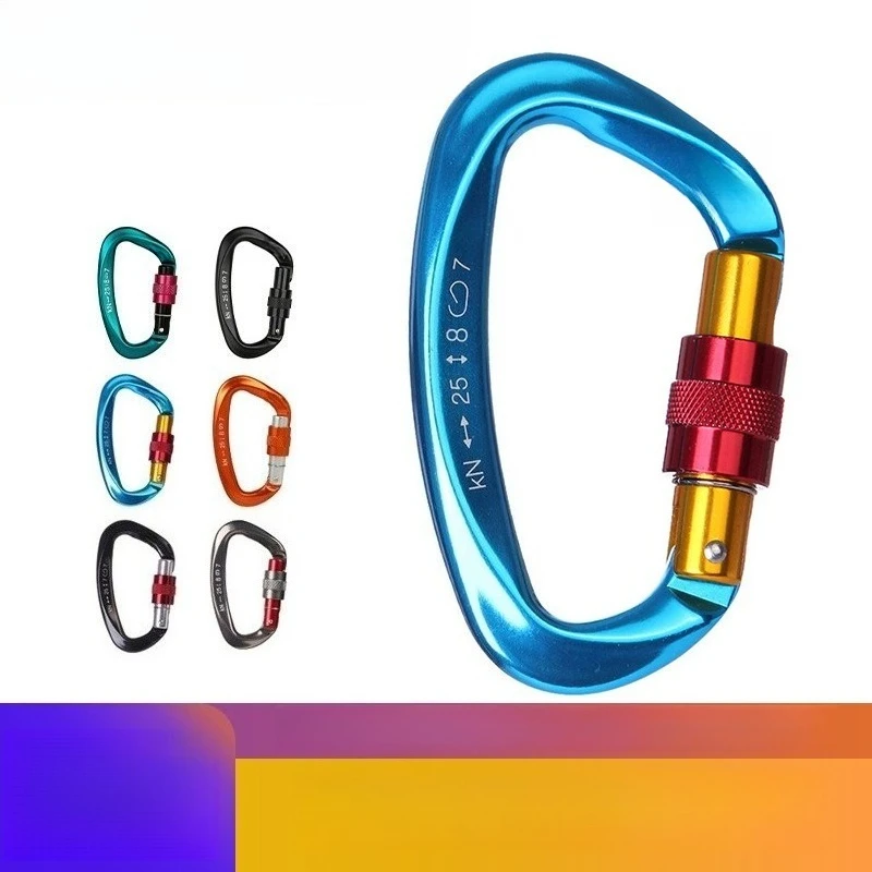 D Shape Main Carabiner Quick Draw Buckle Outdoor Rock Climbing Safety Clip Connection Protective Gear
