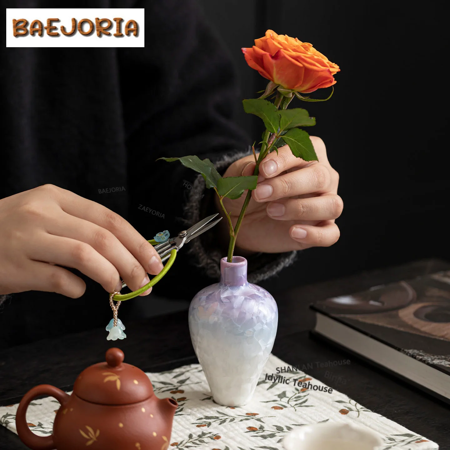 Kiln Change Crystal Glaze Water Drop Bottle Vase Japanese Flower Insert Plant Pot Household Flowerpot Desktop Accessories Craft