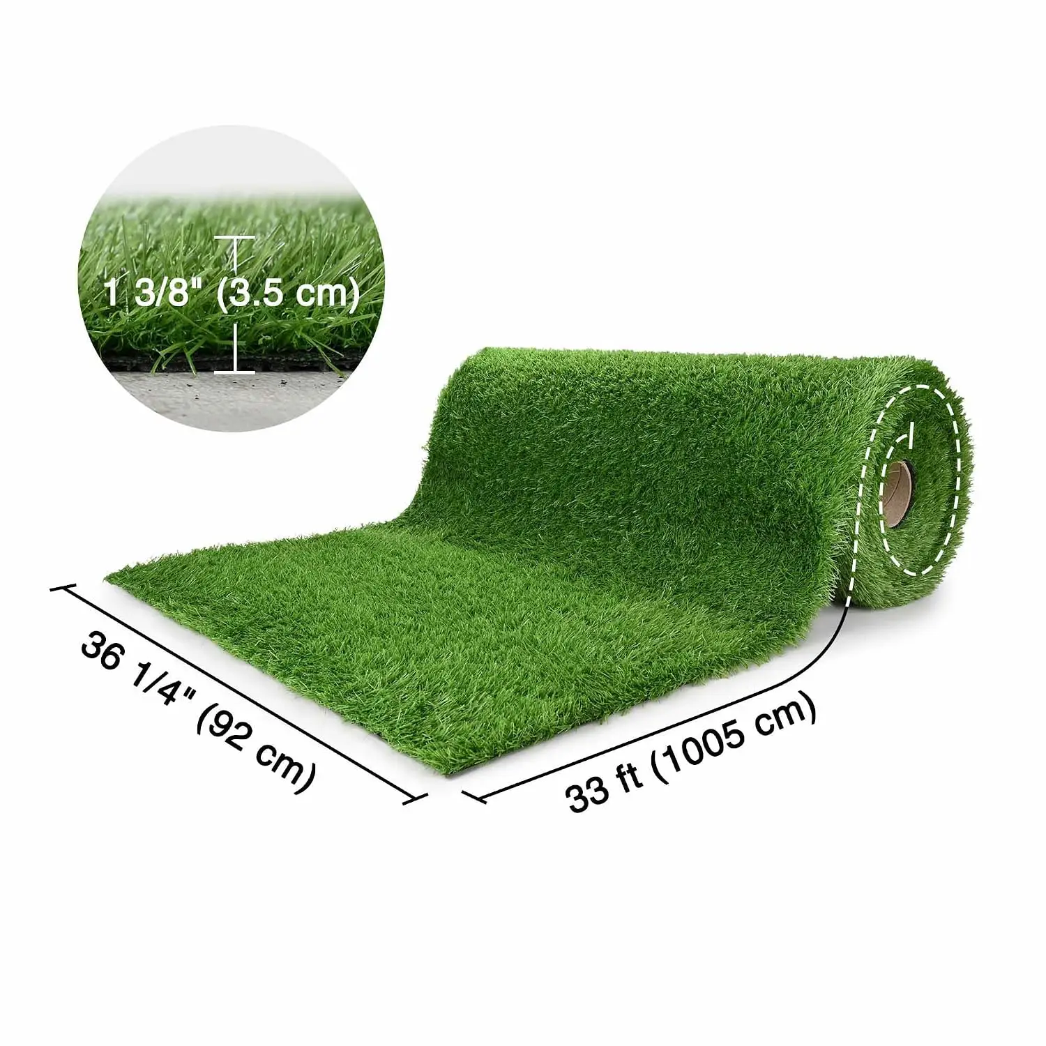 100 Sq.Ft Artificial Grass Synthetic Landscape Turf Lawn Roll, Customized