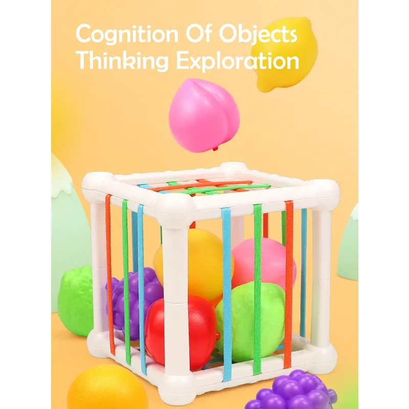 Baby Education Cube Toys Shape Matching Stacking Learning Toy Early Childhood Enlightenment Games Stimulating Visual Development