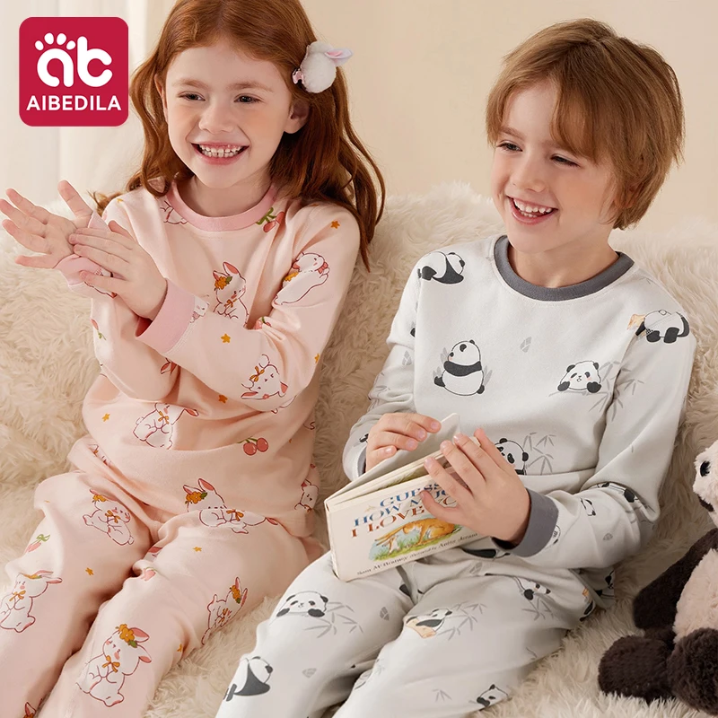 Baby Girl/Boys' 2-Piece Long Sleeve and Pants Cotton Pajama Set Skin-friendly Comfortable Warmth Children's Home Clothing ﻿ ﻿