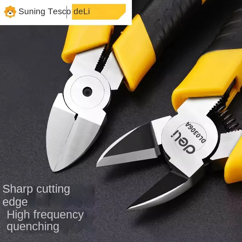 Deli CR-V 5/6 Inch Plastic Diagonal Pliers Multifunctional Cutting Side Scissors for Jewelry Wire Cable Electrical Tools