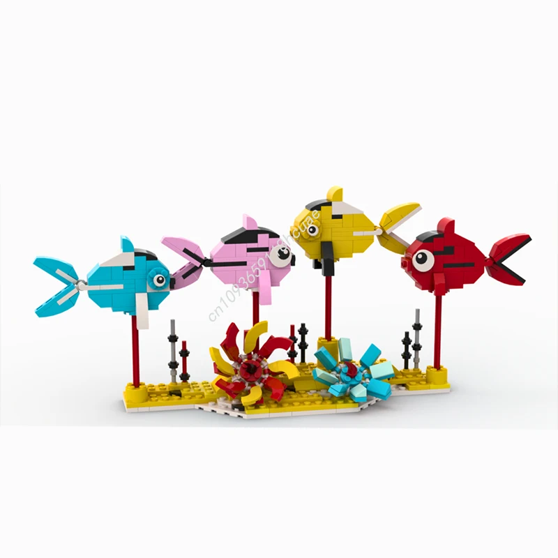

320 шт. MOC Рыба Классическая модель Строительные блоки День рождения Дети Архитектура Образование Сборка игрушек Рождественские подарки