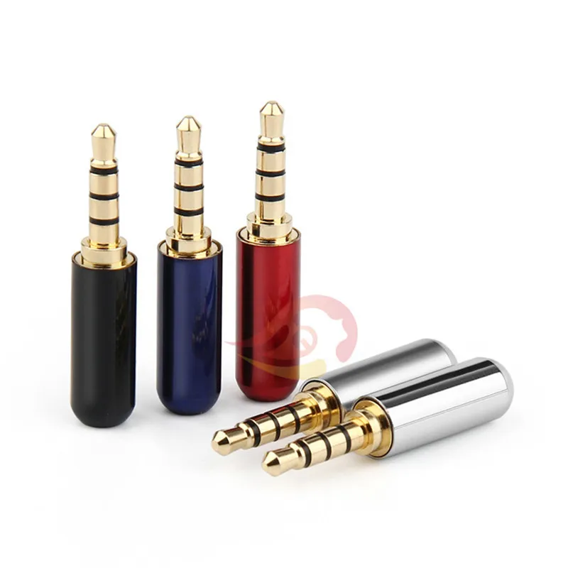 Audio Jack 3.5mm 4 Pole Earphone Connector 3.5 mm Headphone Plug Microphone Connectors Soldering Speaker Wire Multi Color