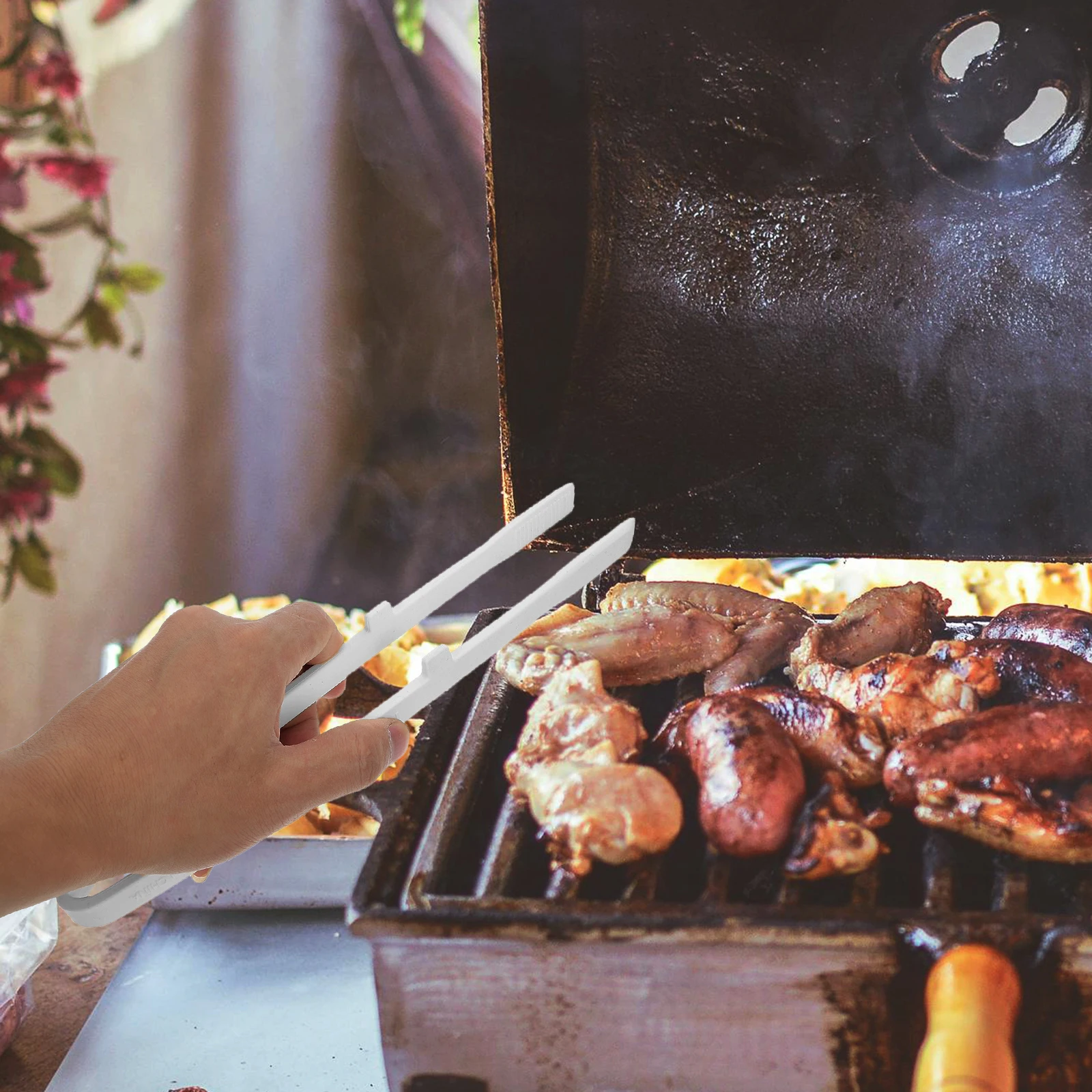 1 قطعة ملقط سيليكون أواني المطبخ مقاومة للحرارة غير عصا ملقط الطبخ للشوي شواء تخدم سلطة الهواء المقلاة استخدام #3