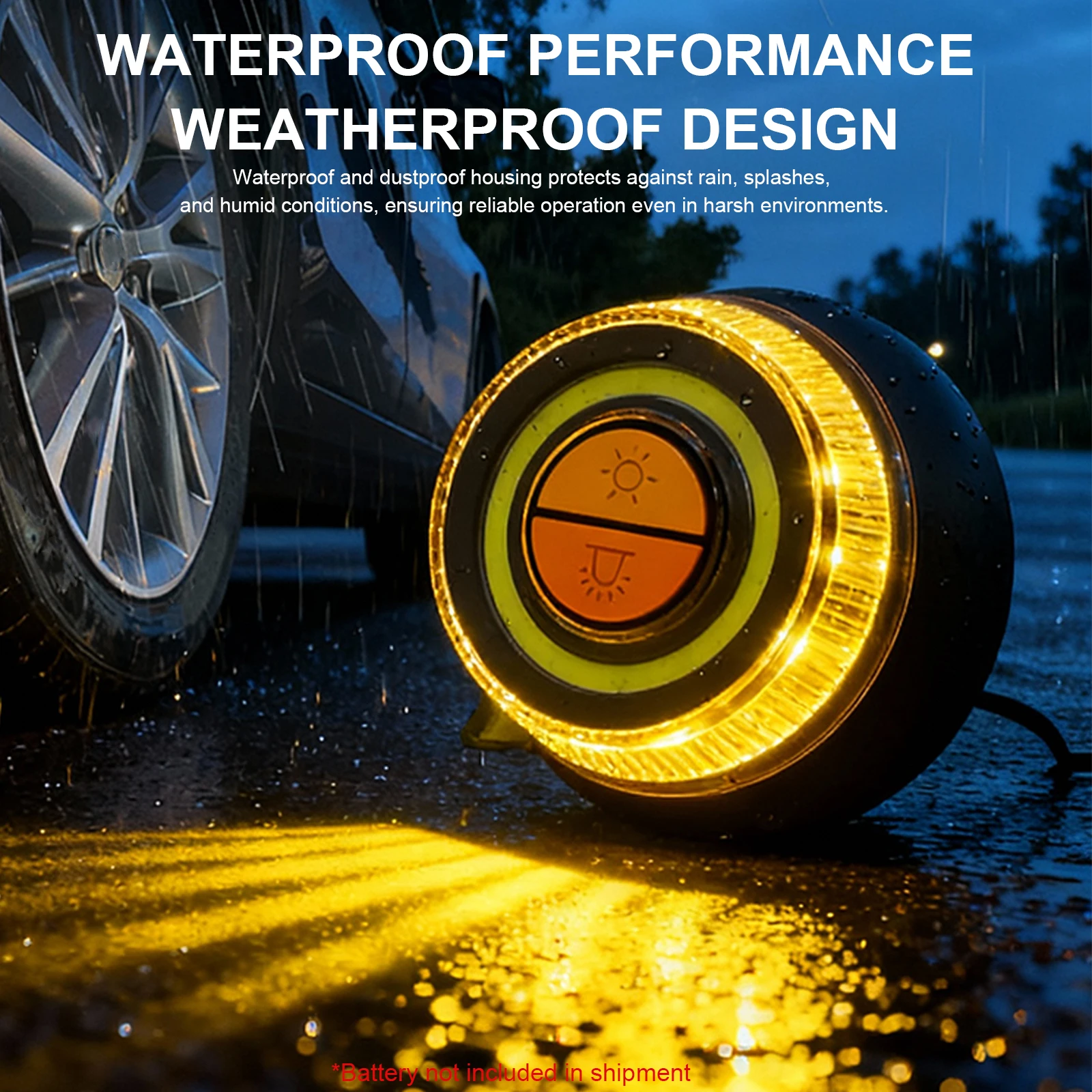 Universal V16 Car Warning Light LED Flashlight Emergency Light Yellow Light Traffic Strong Magnetic Induction for Vehicles