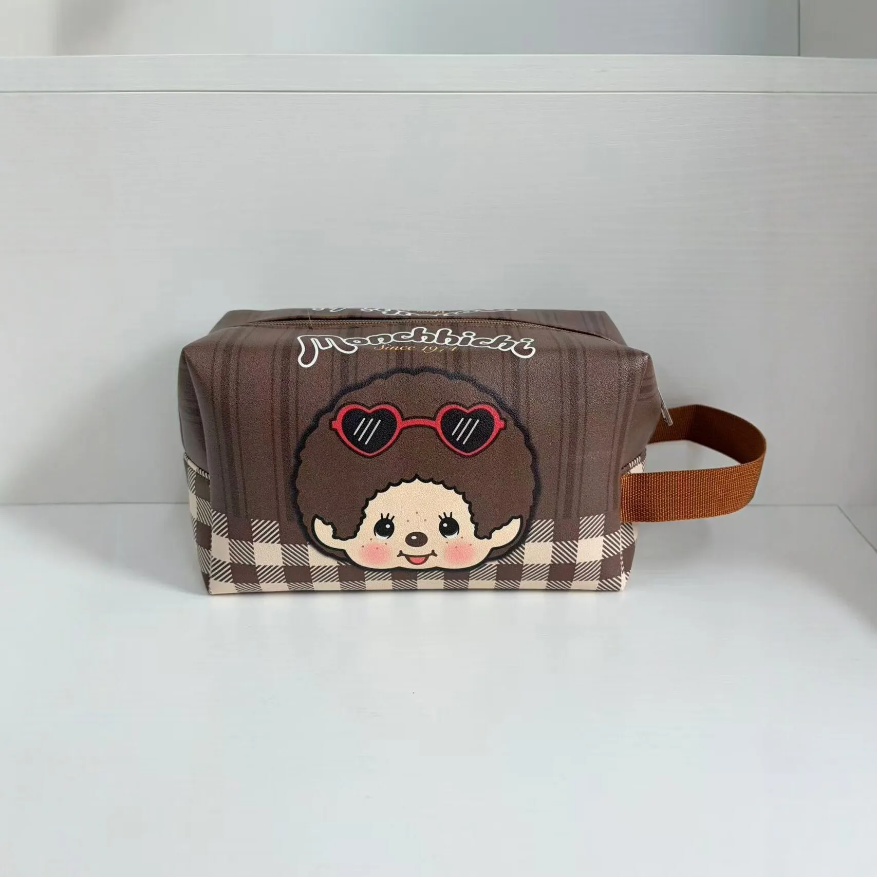 Monchichi square hand-held makeup bag double-sided printed crossbody bag girl cute portable crossbody bag view 5