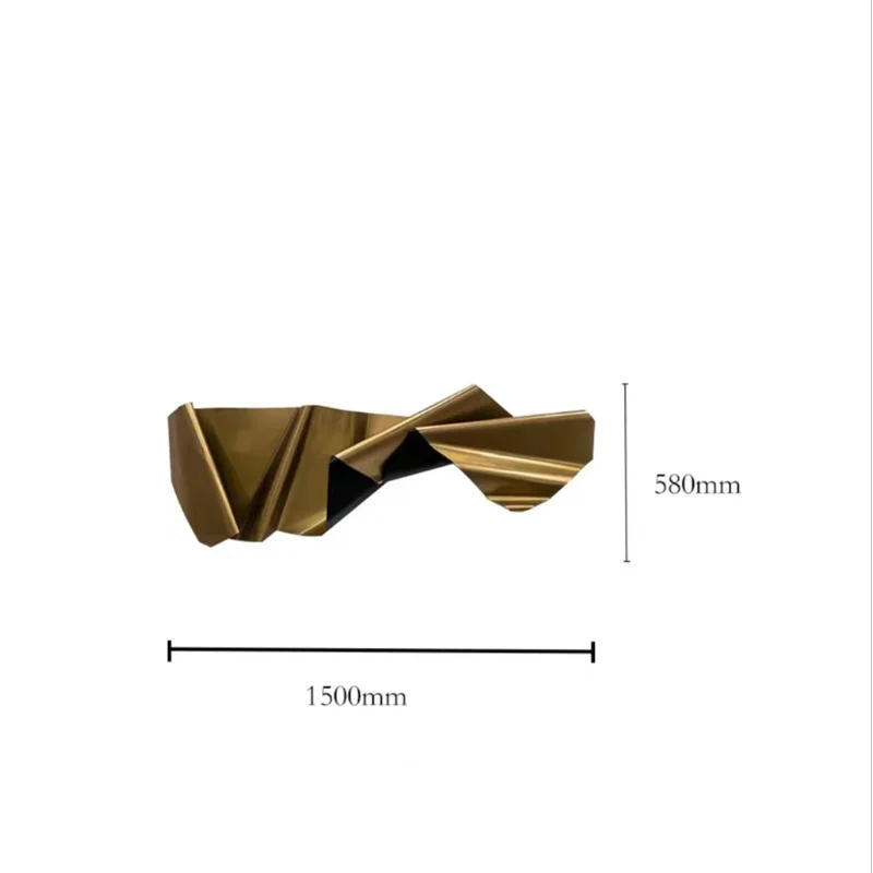 Vintage Iron Art 3D Wall Decor, Scroll-shaped Metal Hanging Sculpture, Old Copper Colored Living Room Wall Decor ZY529SQ