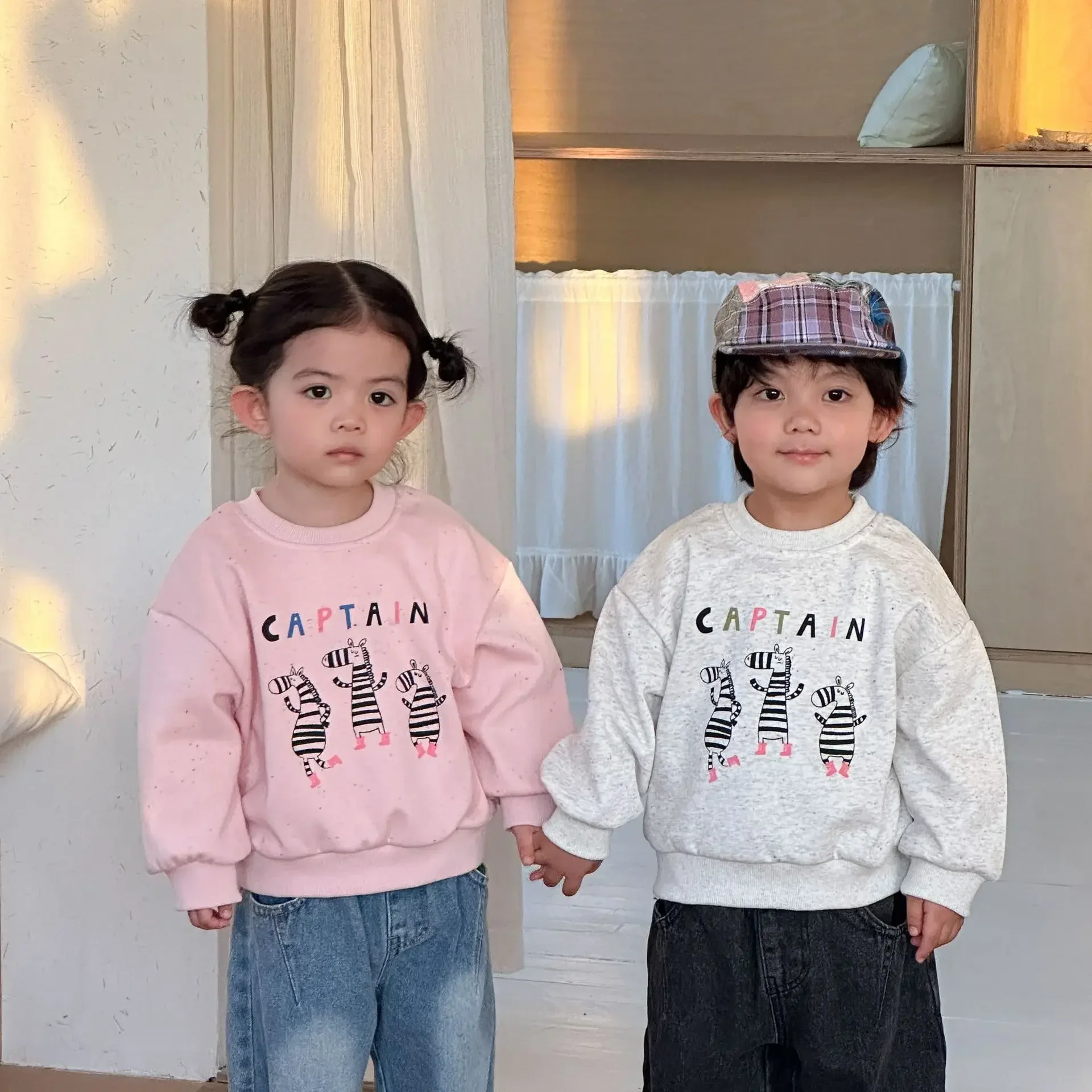 

Детская одежда для детей от 1 до 8 лет, толстовки для девочек в корейском стиле, толстовки с животным принтом для девочек, базовые топы с круглым вырезом для мальчиков, детская одежда