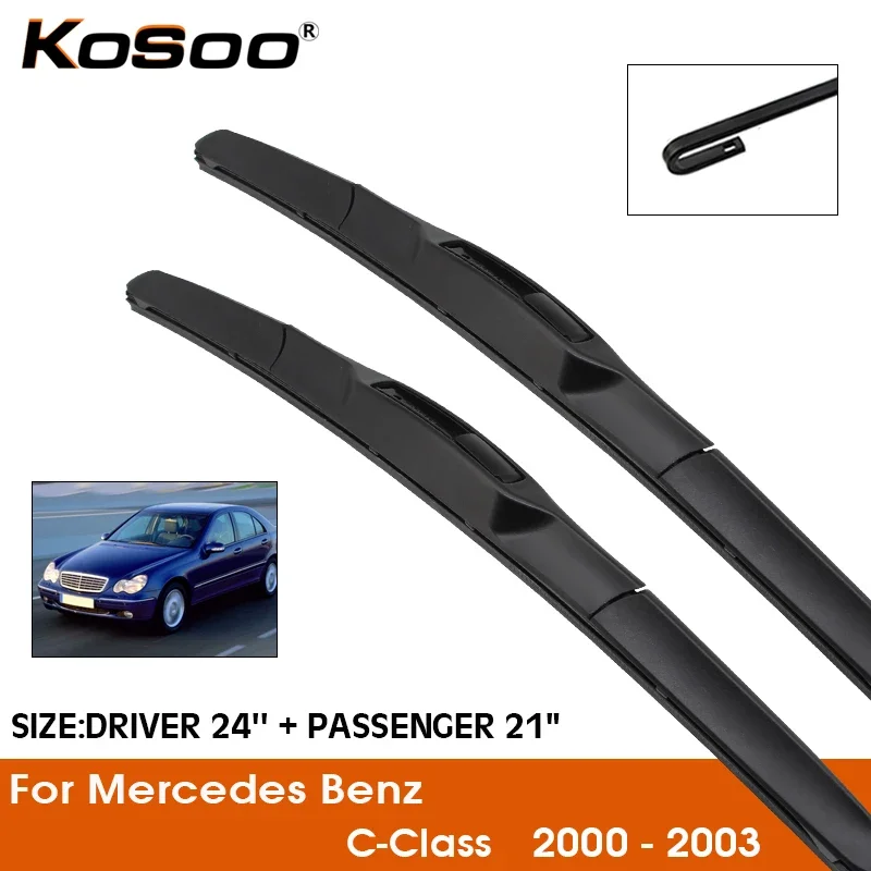 KOSOO For Mercedes Benz C-Class W203 W204 W205 C200 C300 C180 Model Year From 2000 To 2017 Auto Car Windscreen Wiper Blades