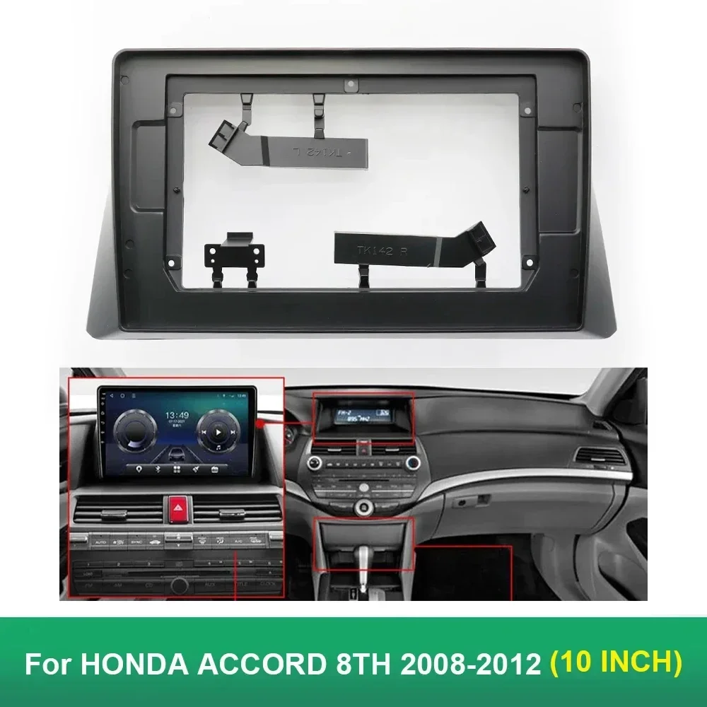 

10.1 Inch Car Radio Fascia For Honda Accord 8th 2008-2013 Android GPS MP5 Player Casing Frame 2 Din Head Unit Dash Cover Panel