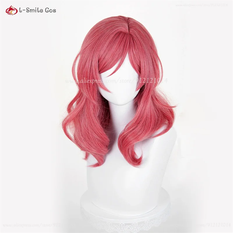 Maki Nishikino Cosplay perruque 48 cm de Long rouge Cruly perruques résistant à la chaleur cheveux synthétiques Anime Cosplay perruque pour les femmes + bonnet de perruque