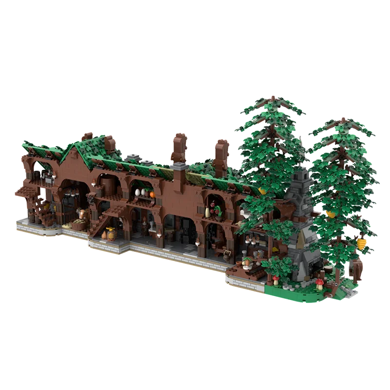 MOC middeleeuwse architectuur diep in het bos Beorn familiehuis model DIY montage bouwsteen speelgoed kinderverjaardagscadeau