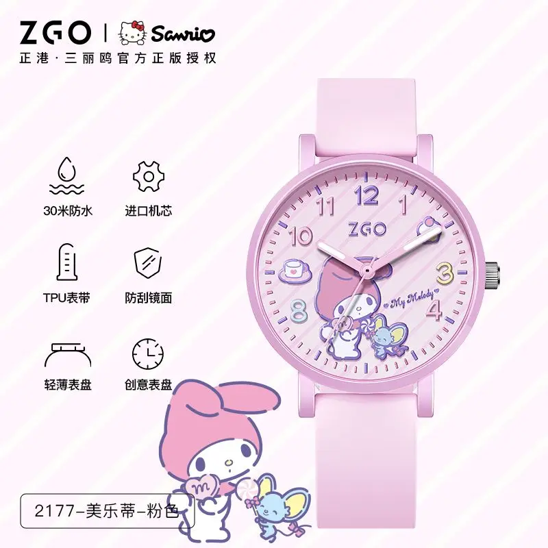 ZGOXSanrio Melody Girls Reloj luminoso Estudiante Puntero Relojes electrónicos