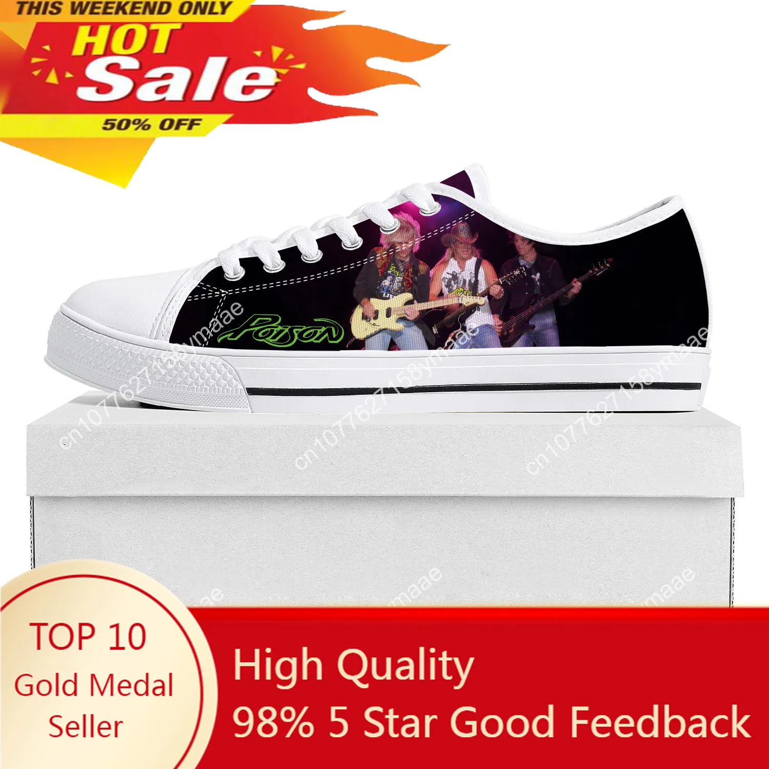 

Poison Band Low Top Sneakers Mens Womens Teenager Canvas High Quality Sneaker Casual Custom Made Shoes Customize Shoe White