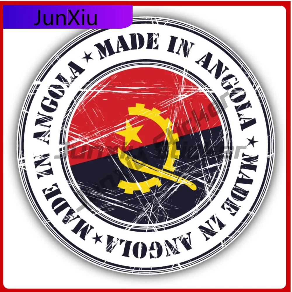 

Made In Angola Grunge Flag Stamp Car Decal Bumper Stickers Cute Style Bumper Use For Rear Window Decor Auto Styling Accessory