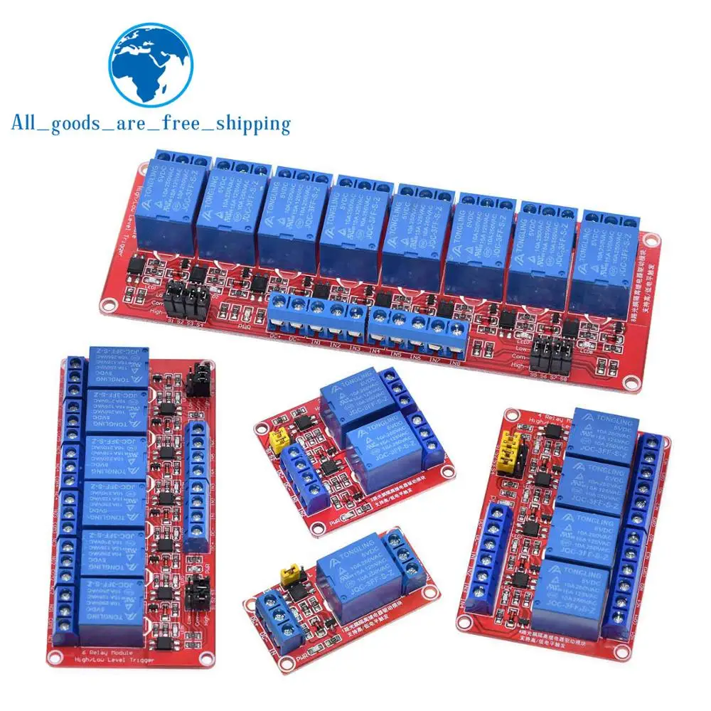 High/Low Level Trigger Relay Module,1/2/4/6/8 Channel,5V12V24V,Home Intelligent Control Module,With Optocoupler Isolation Output