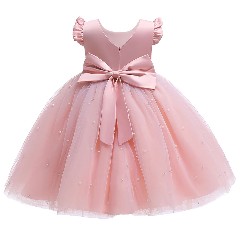 2-10 Years Girls Princess Dress Summer Tulle Big Bow Wedding Dress Piano Performance Costume Host Costume Children\'s Clothing