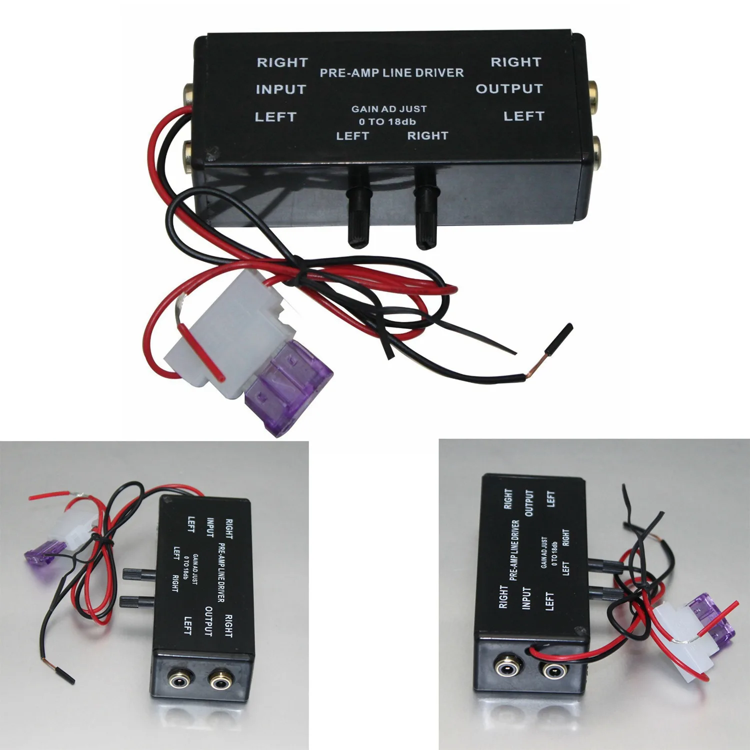WAP01 New Black Rca Input/Output Adjustable Pac Turbo 1 Line Driver Signal Amplifier Booster Adapter for Car Boat
