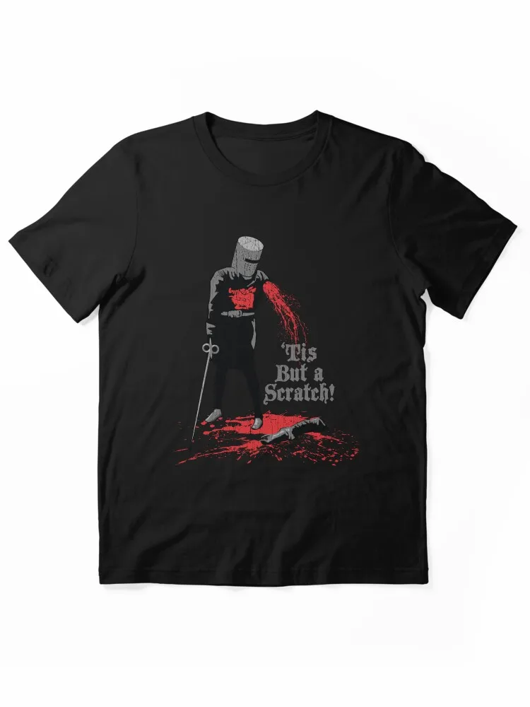 Men's Tis But A Scratch Funny Knight T-shirt Monty Python Medieval Warrior Graphic Unisex Crew Neck Casual Tee Loose Tops